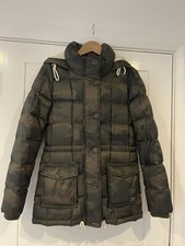 Abercrombie And Fitch Ladies Down Filled Puffer Coat Khaki Camouflage Small