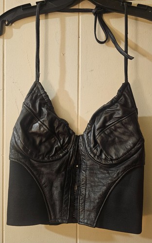 Vintage Women's Phoenix Leather Crop Top Sz 7/8 - Picture 3 of 7