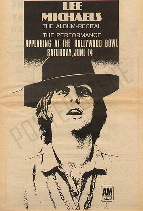 LEE MICHAELS LOS ANGELES 1969 CONCERT POSTER AD ORIGINAL | eBay