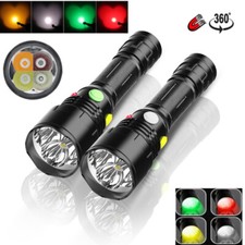 1000000000LM 4 in 1 Multicolor LED Tactical Flashlight with Magnet Camping Torch