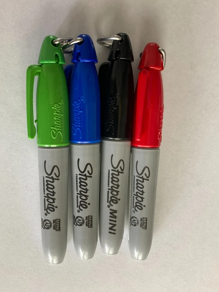 Sharpie Mini Waterproof Ball Marker Pen Set 0f 4 Black, Blue, Red, Green