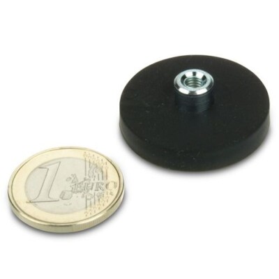Magnetsystem Ø 31 mm gummiert mit Buchse M4 - hält 7,5 kg - universal einsetzbar