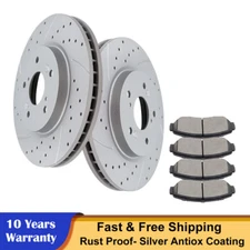 AWD Front Drilled Slotted Rotors Ceramic Pads for Honda CR-V Accord Crosstour
