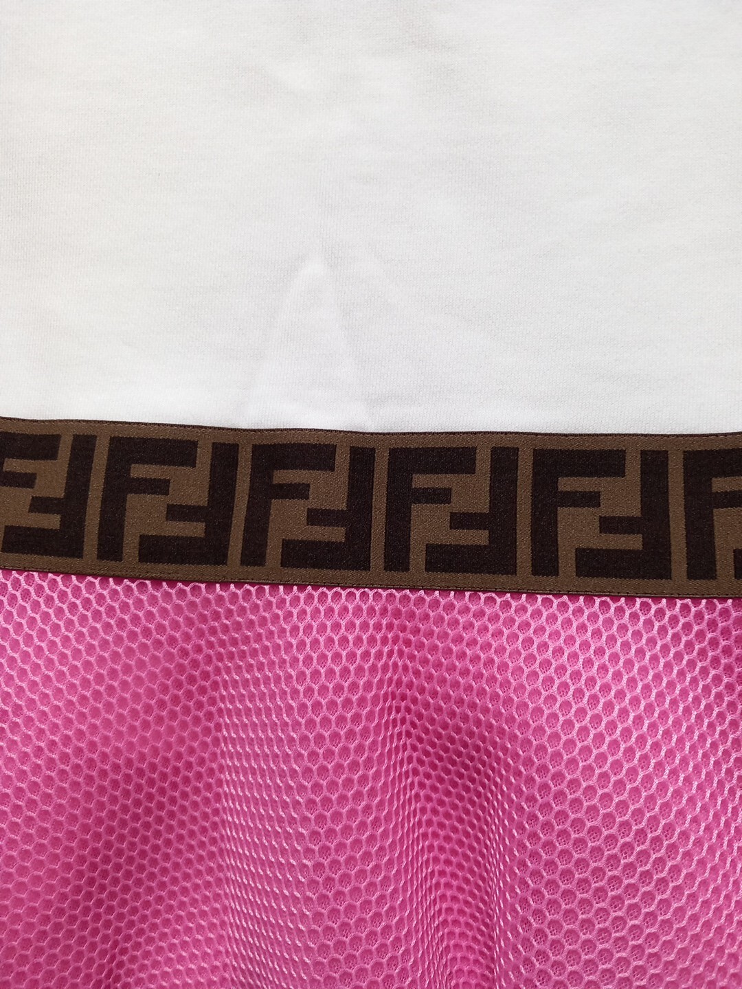 Fendi Cotton Neoprene Girls Dress Pink White  Age 12 Years image 7