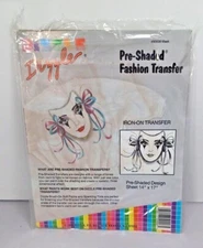Vtg Dizzle Pre-Shaded Iron-on Paint Embroidery Transfer Mask Harlequin READ