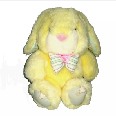 Fairview SPRING BUNNY Yellow 9in Plush Bunny Print Feet Ears