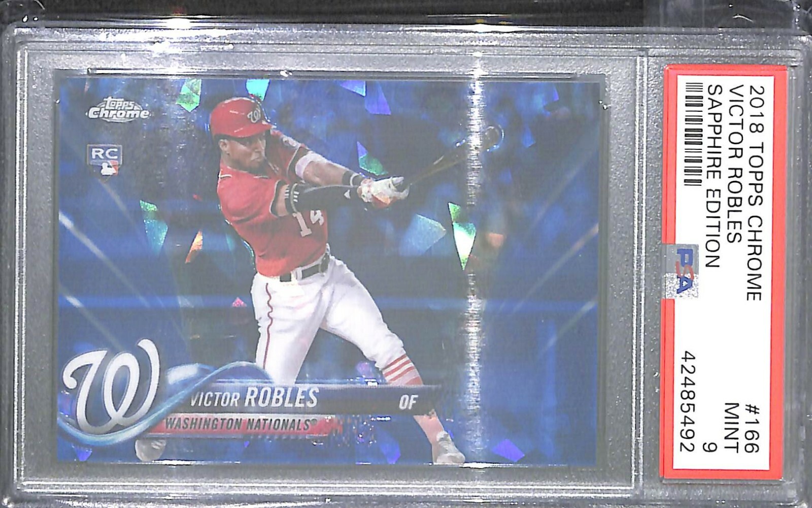 2018 Topps Chrome Sapphire Rookie #166 Victor Robles PSA 9