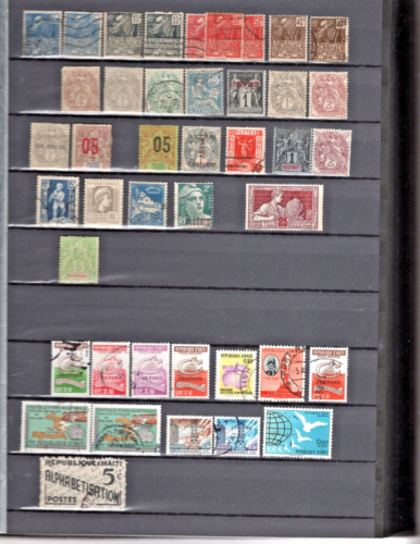 Stock  pages jam packed with French Colonies stamps, some very old, nice mix - Afbeelding 1 van 11