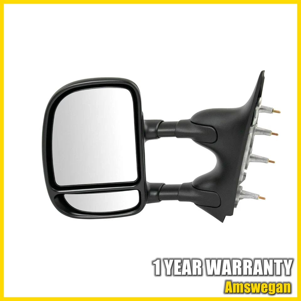 1 juego de espejos laterales telescópicos de remolque manual para Ford E350 E450 Super Duty 2003-2016 Foto 3 de 4