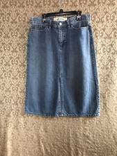 Vintage Gap Jeans Stretch Denim Skirt Women's Size 6 Blue 5-Pocket Front Slit