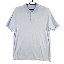 Mens Old Navy Blue  White Striped Polo Shirt 100 Cotton Short Sleeve Size XXL