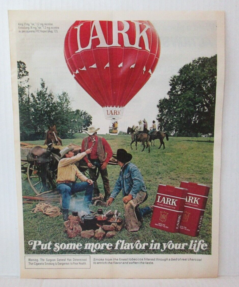 1972 COWBOYS HOT AIR BALLOON LARK CIGARETTES Vtg 10