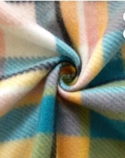 Multicolor Pastel Plaid Soft Blanket Stadium Theater Comfy Bed Throw 50" x 60"