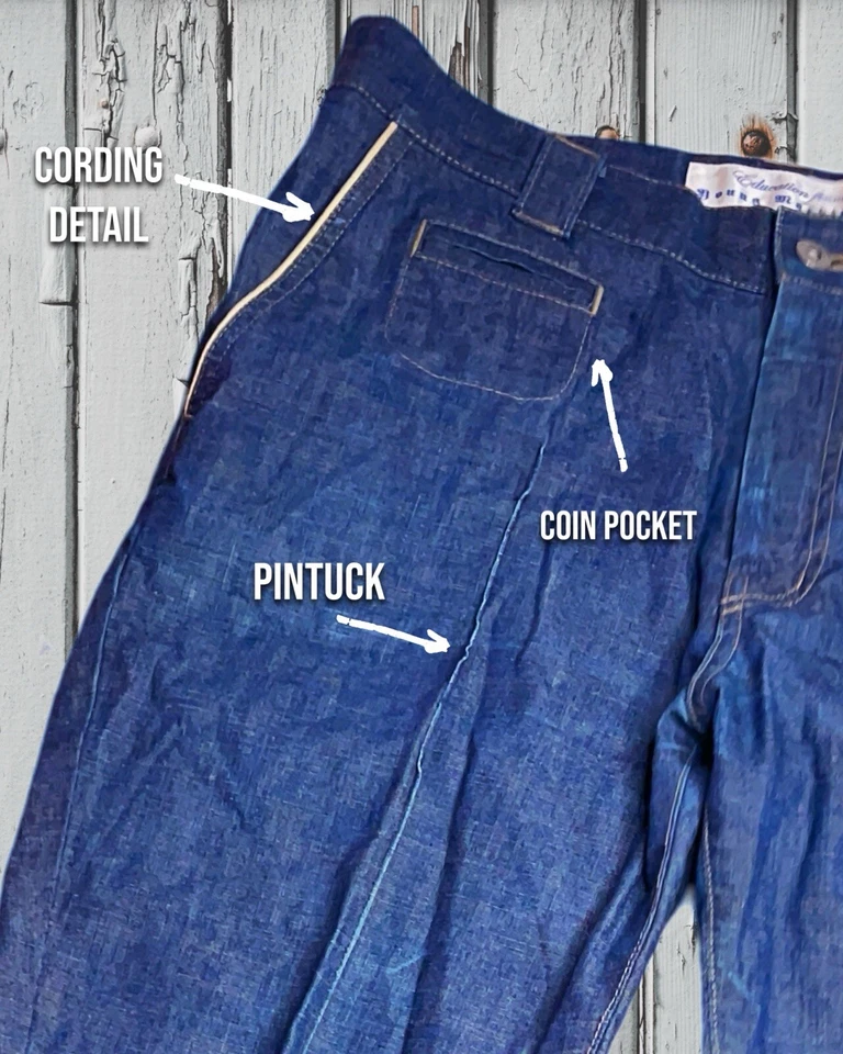 Hi Rise RAW Indigo Chambray Trouser From Japan - Image 4 of 4