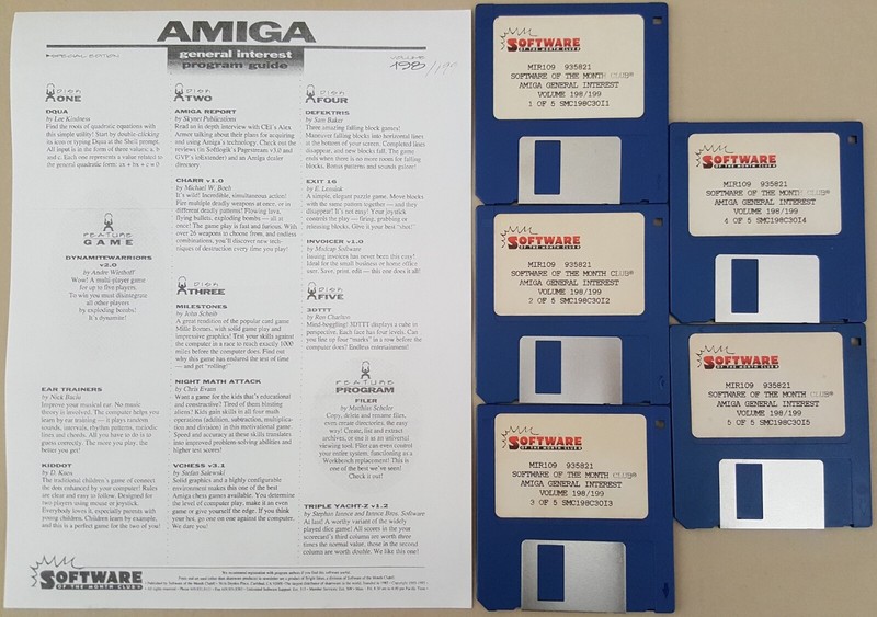 SMC 198/199 Software Of The Month Club Disks for Commodore Amiga FILER likeDOPUS