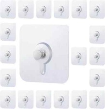 20 Pack Heavy Duty Drill Free Adhesive Hooks for Hanging, No-Trace Sticker Wall
