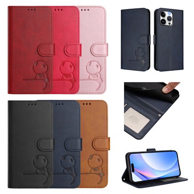 Leather Panda Cat Wallet Cover Case For Itel A80 A90 S24 Sony Xperia 1 5 10 VII