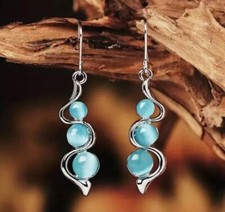Boho Drop Earrings For Women Fashion Lake Blue Long Earrings Casual Deco