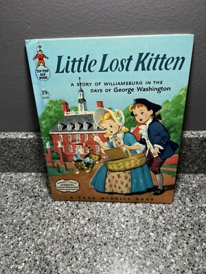 Vintage Tip Top Elf Childrens Book Little Lost Kitten Story of Williamsburg  1956
