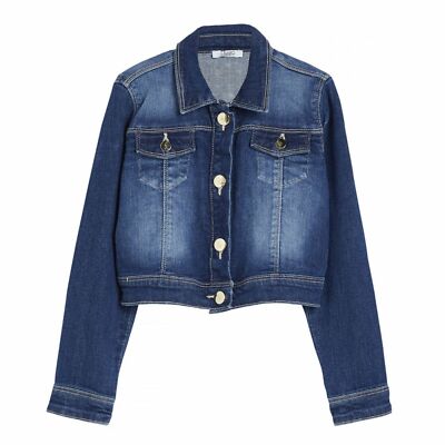 LIU JO Giubbotto denim bambina ragazza jeans corto bottoni logati