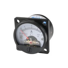 Class 2.5 Accuracy AC 0-10A Round Analog Panel Meter Ammeter Black
