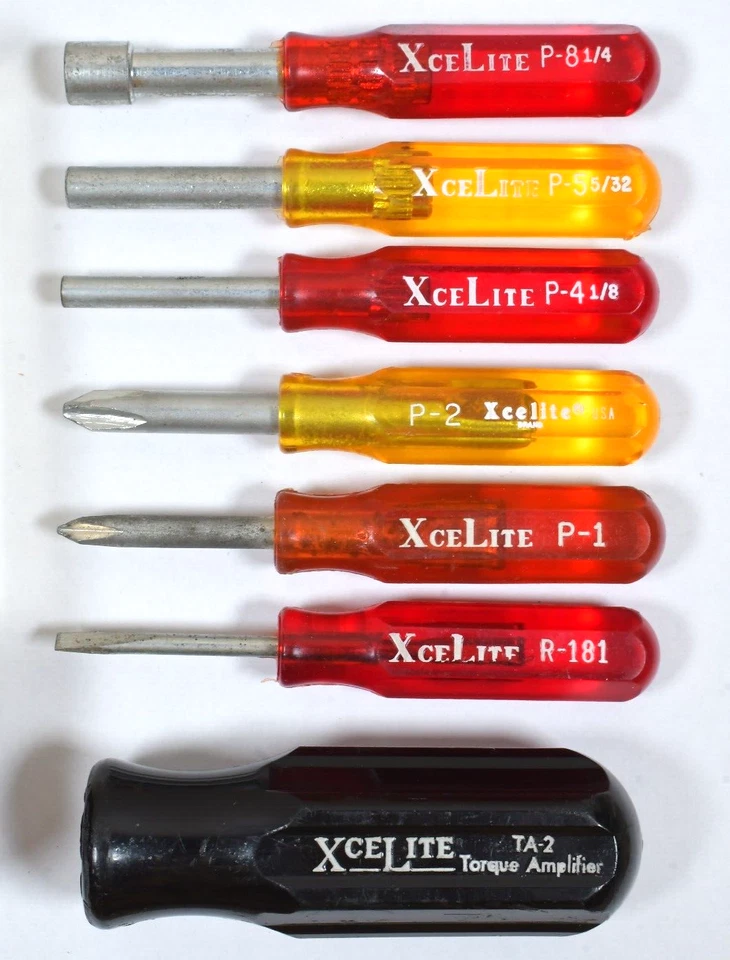 Vtg XceLite PS-7 7 Piece Screwdriver-Nutdriver Set in Case Made in USA - Image 2 of 4