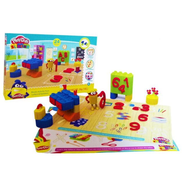 GRANDI GIOCHI PLAY DOH BLOCKS SET ATTIVITA' LETTERE E NUMERI
