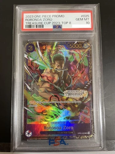 PSA 10 Roronoa Zoro OP01-025 Treasure Cup Top 8 Promo ONE PIECE Card English