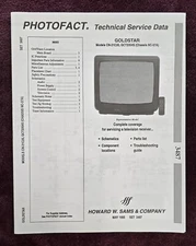 Sams Photofact 3487 Service Manual for Goldstar TV Model CN-21C20, GCT2054S