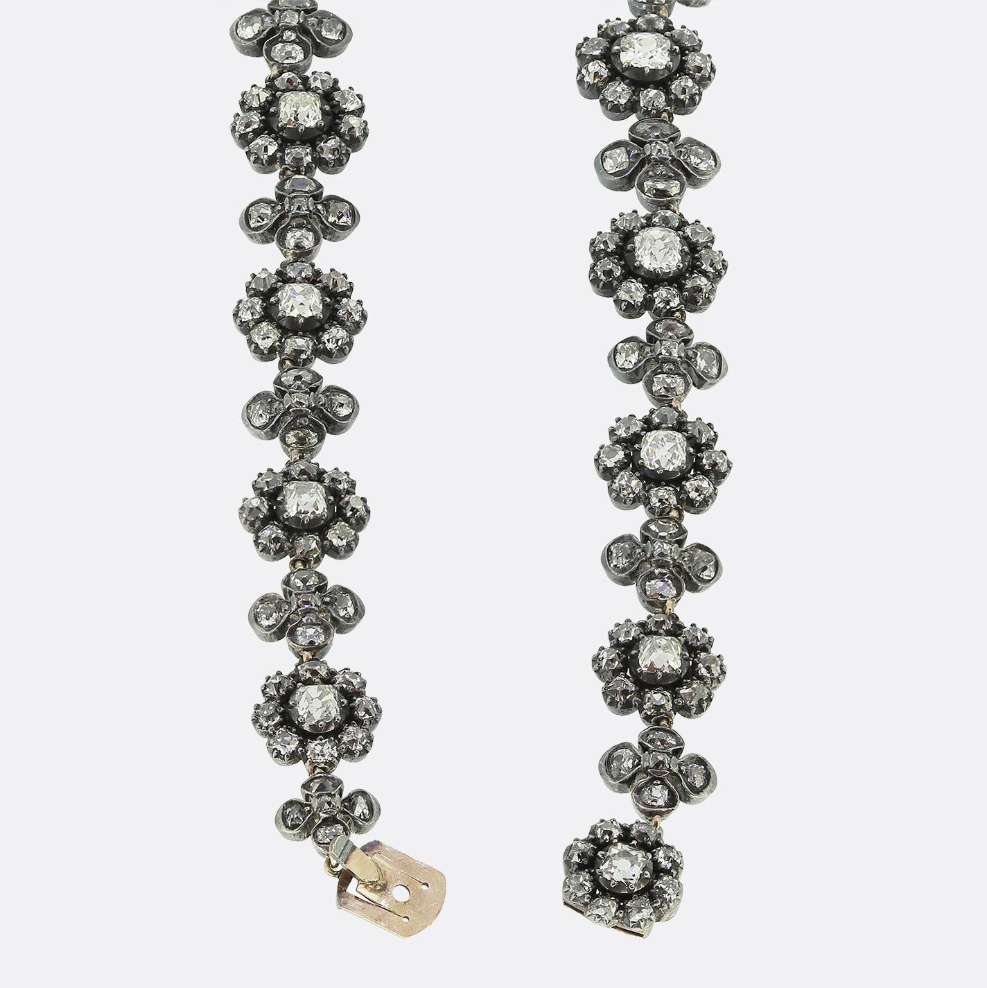 Antique 24.00 Carat Diamond Pansy Necklace image 3