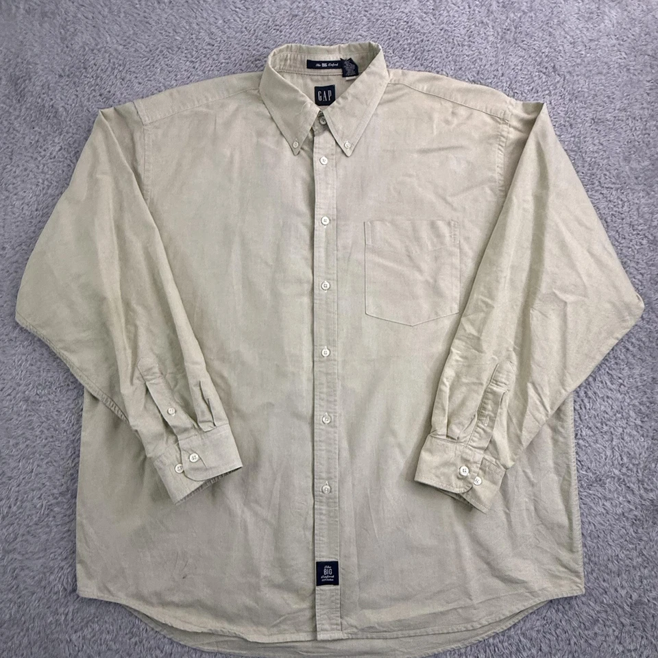 Vintage GAP Shirt Mens XL Beige The Big Oxford Long Sleeve Button Down Cotton - Image 2 of 4