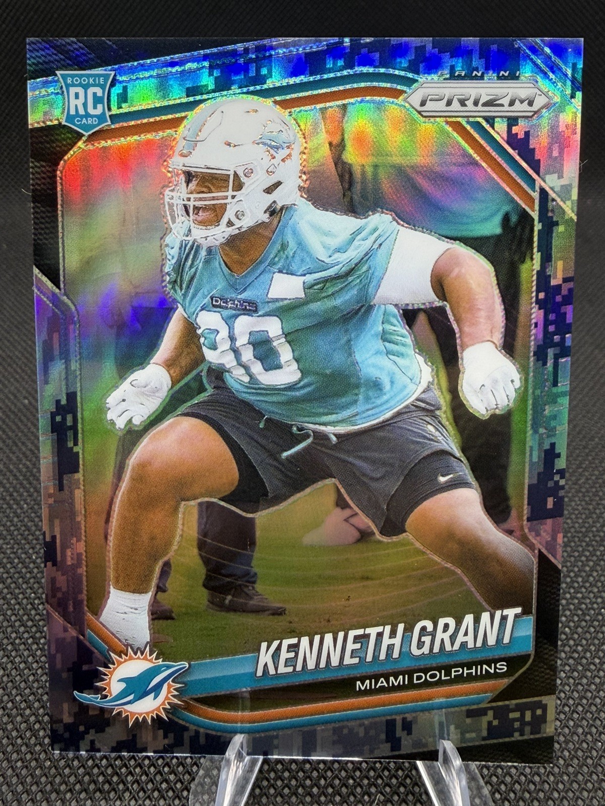 2025 Panini Prizm Rookies Kenneth Grant Camo Prizm /25 (RC) Miami Dolphins 🐬🏈