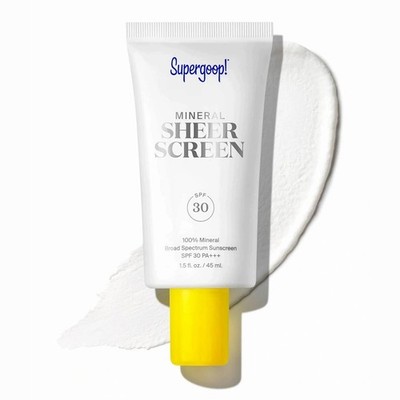 Supergoop! Mineral Sheer Screen, LSF 30 PA+++ Sonnencreme, 45 ml, EU VERKÄUFER