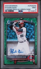 2025 Bowman - Chrome Prospect Autographs Khadim Diaw/99 - Green Shimmer - PSA 9