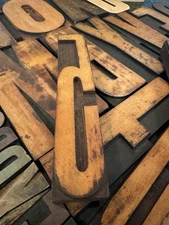 WOOD Number 5 Tall Condensed Antique Letterpress TYPE Printing FIVE 8-1/4"H