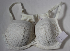 Auden Balconette Coverage Lightly Lined Bra Size 42C Gesso White Lace 7P237 NWT