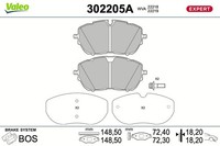 Bremsbelagsatz Scheibenbremse Expert Valeo 302205A FüR Opel Astra OV5 Sports A18