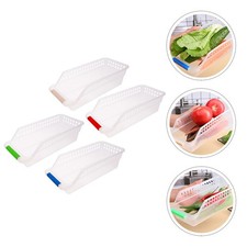 4Pcs Reusable Plastic Storage Baskets Drawer Style White Desktop Holder
