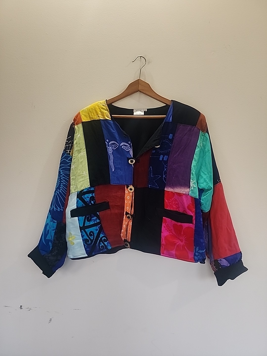 VTG Cotton Connection Remine Patchwork Jacket L 1… - image 1