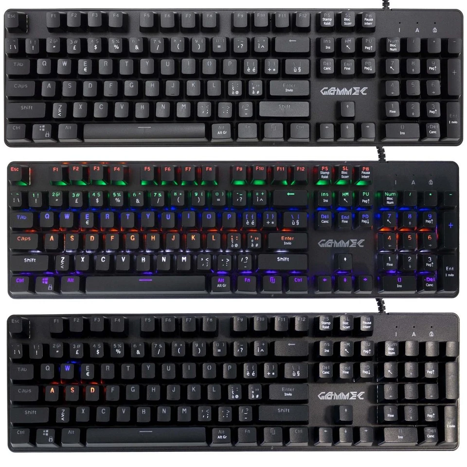 Kit Optical Mouse And Keyboard Layout Italian Multimedia RGB 5000DPI Gaming Rest - Image 2 of 4