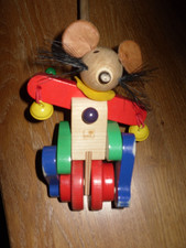 SELECTA Schiebefigur Holz Schiebespielzeug Selecta  Maus Glocke 60cm