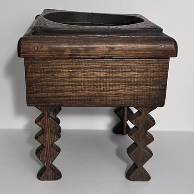 ANTIQUE Homemade SOLID WOOD DISPLAY STAND / 9.75 Inches / OAK or