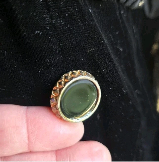 Vestido Formal Victor Costa Negro Y Dorado Terciopelo Metálico Vintage Talla 14 Foto 4 de 4