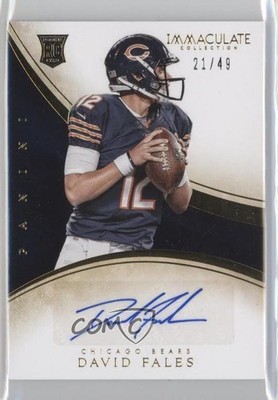 2014 Panini Immaculate Rookie Auto 21/49 David Fales #185 Rookie Auto RC 3c4