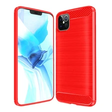 GSA Brushed Candy Hybrid Case For iPhone 12 Pro Max (6.7") - Red