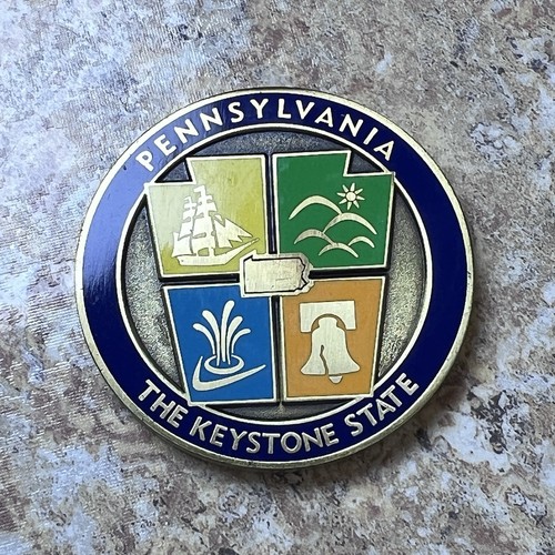 Pennsylvania Geocoin The Keystone State-UNACTIVATED Trackable by Oakcoins.com