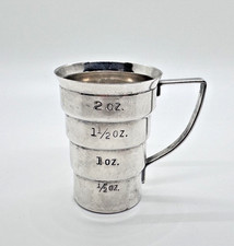 Vintage Napier Stepped 2 oz Jigger placcato argento art deco laureato 