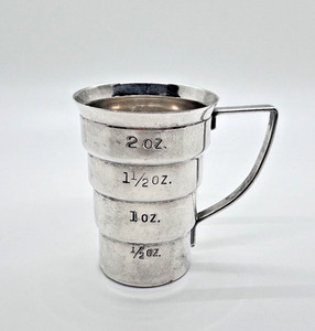 Vintage Napier Stepped 2 oz Silver Plated Jigger Art Deco Graduated 