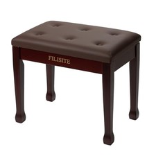 Wooden Piano Bench with Storage, Piano Stool with Waterproof Single-brown
