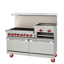 American Range 48" Gas 4 Burner Range w/ 24" Raised Griddle / Broiler